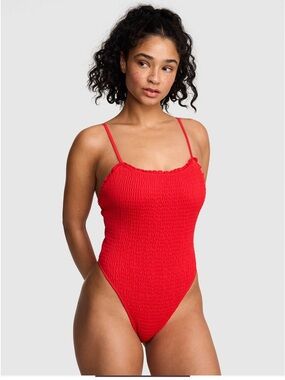 Frankie’s bikinis red one piece swim suit
